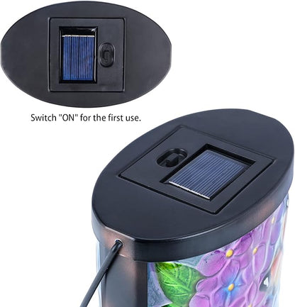 Hanging Solar Lantern Outdoor Waterproof LED Solar Lights Butterfly Decorative Lanterns Tabletop Lamp for Outdoor Patio Garden Yard Decor