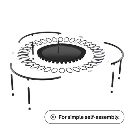 bellicon Mini Trampoline 39'' (Orange) | Bungee Suspension up to 330 lbs | Indoor Fitness Rebounder for Adults | Screw-in Legs