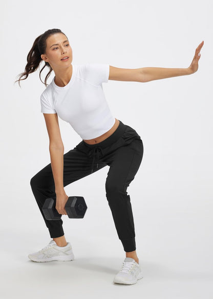 Libin Women's Joggers Pants Athletic Sweatpants with Pockets Dance Running Tapered Casual Pants for Workout,Lounge, Black XL