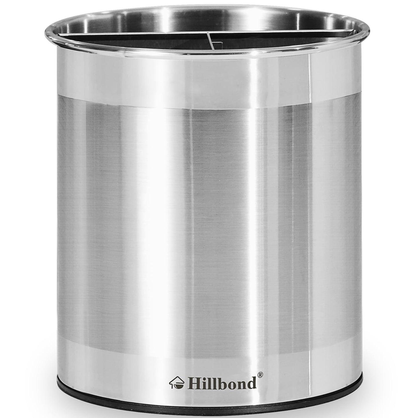 Hillbond 7.5x6.9 Inch EXTRA LARGE Utensil Holder for Countertop, Stainless Steel Rotating Organizer with Removable Divider, Space-Saving for Large Kitchen Utensils Set & Spacious Kitchens