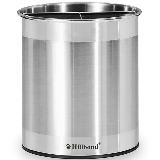 Hillbond 7.5x6.9 Inch EXTRA LARGE Utensil Holder for Countertop, Stainless Steel Rotating Organizer with Removable Divider, Space-Saving for Large Kitchen Utensils Set & Spacious Kitchens