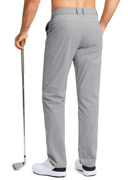 Pudolla Dress Pants for Men Golf Pants Stretch Work Dress Comfy Pants 34 Lightweight Quick Dry Casual Slacks Trousers(Light Grey 33Wx34L)