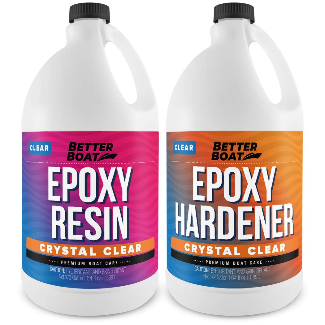 Craft Resin Epoxy Kit, 1 Gallon Total, 2-Part Crystal Clear Supplies for Beginners, Includes Molds for Tabletop Art, Jewelry Casting, DIY Tumblers, Wood, and Boat Projects