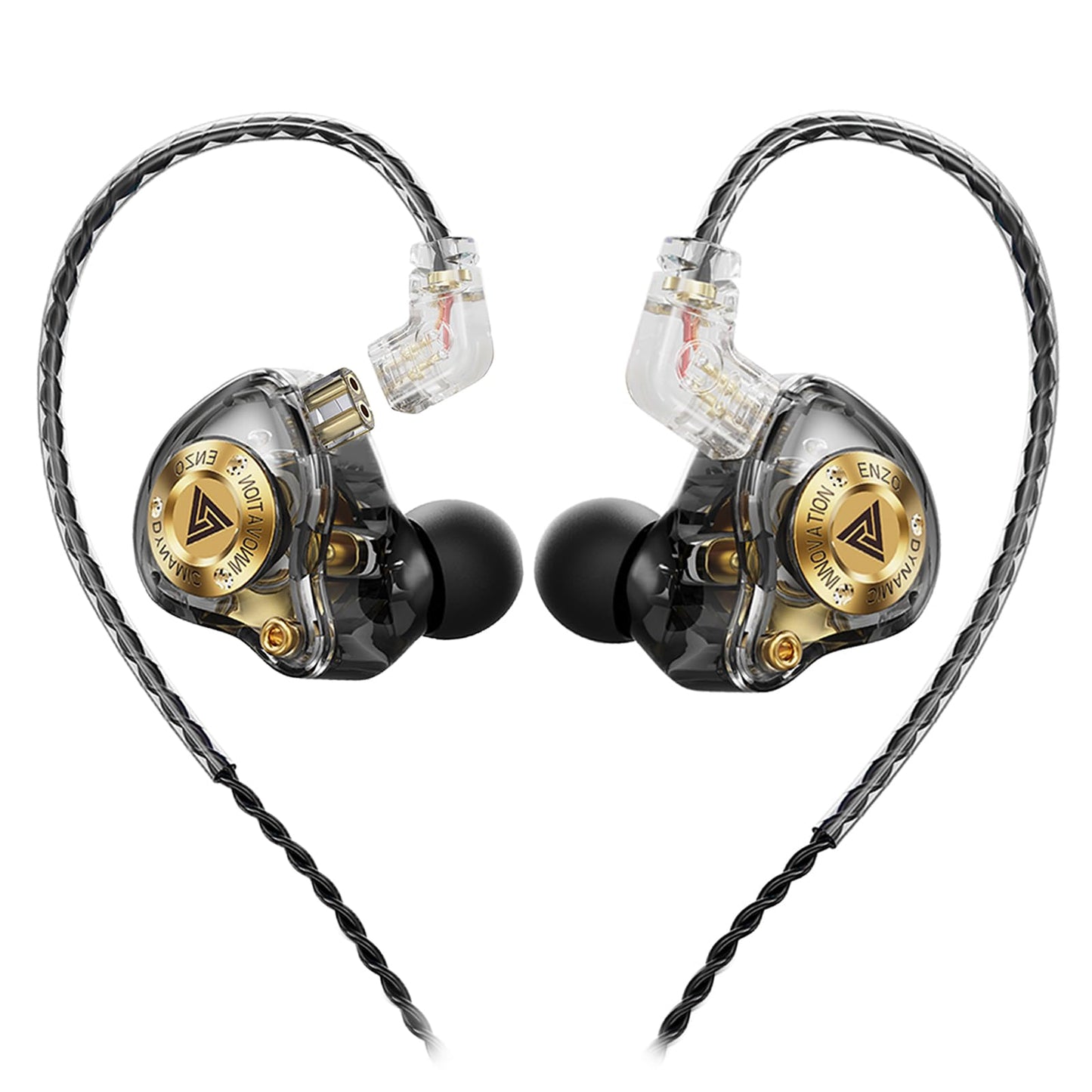 Piluyaa Wired Gaming Headphones IEM Earphones with 1DD，QKZ ENZO in Ear Monitor, HiFi Detachable Cable Earbuds, Bass Sound with New 11mm Dynamic Driver for Video Music Gaming (Black)