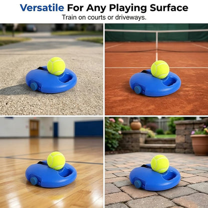 HISKI Tennis Ball Training Baseboard, Tennis Trainer Equipment Set, Tennis Trainer Ball with String, Tennis Trainer Rebound Ball, Multifunction Tennis Practice Rebounder for Backyard (Blue-1PC)