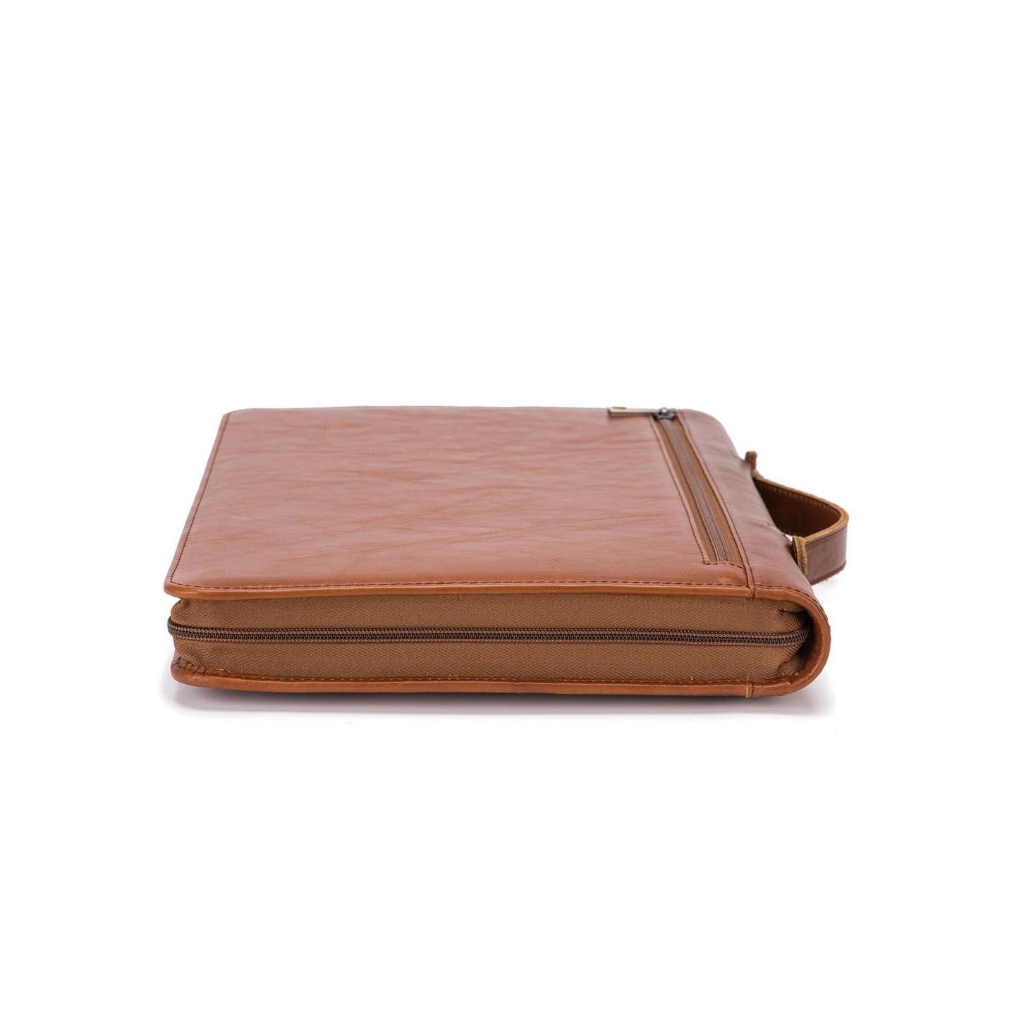 Geslun Genuine Leather Portfolio with Hidden Handle, Zippered Front Pocket, Business Padfolio for Men and Women, 8.5 x 11 Legal Pad Notebook Holder, Office Letter Notepad Folio, Oil Tanned