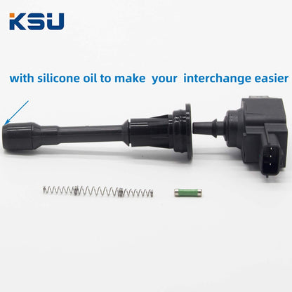 KSU Compatible with Ignition Coil Pack for Nissan Altima Cube Sentra Rogue Urvan Select NV200 NV350 Pathfinder Infiniti FX50 M56 QX60 22448JA00C C1696 UF549 5C1753(4 PCS)