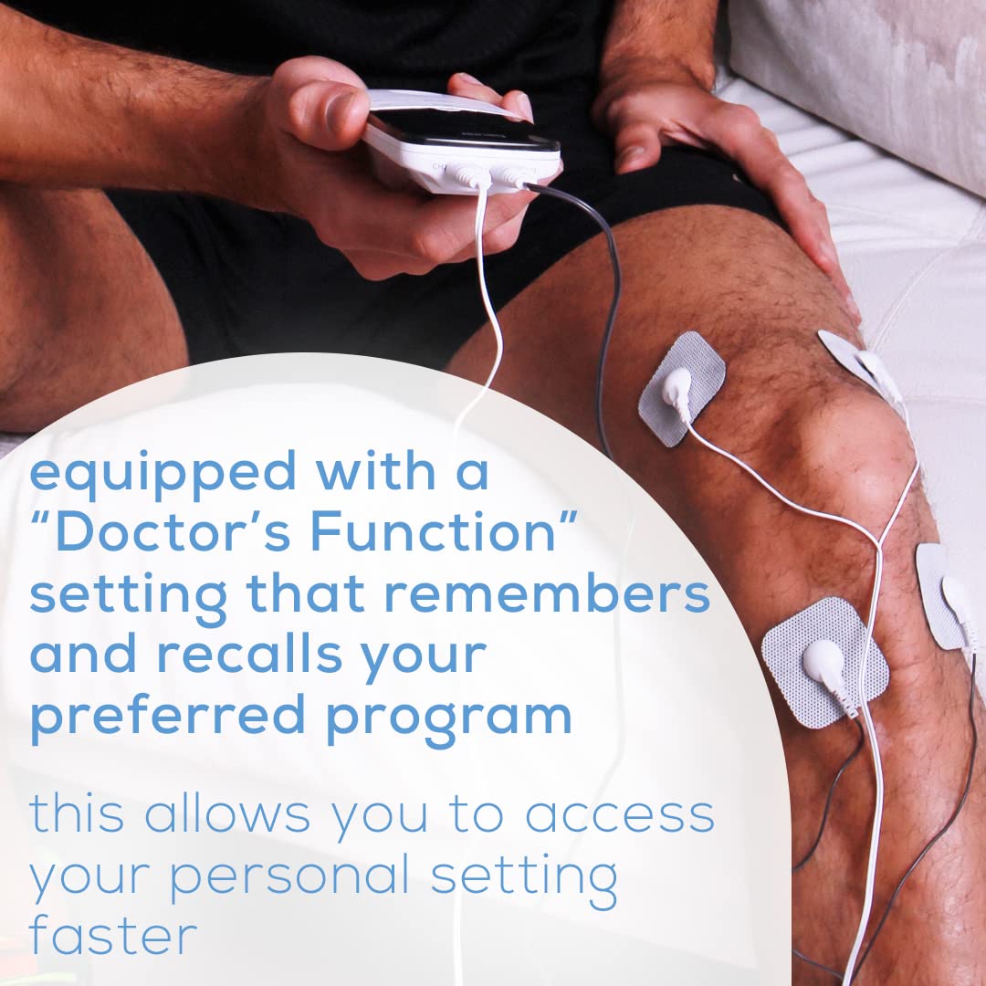Beurer EM49 Digital TENS & EMS Device for Pain Relief and Muscle Stimulation, 15 TENS Programs, 35 EMS Programs, 2 Adjustable Channels with 4 Self-Adhesive Electrodes