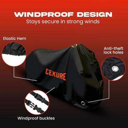 Cekure Bike Cover for 2-3 Bikes - 600D Bike Covers Outdoor Storage Waterproof & Heavy Duty, Bicycle Cover for 2 eBike, Mountain Bike, Road Bike, Hybrid Bike, Beach Cruiser Bike, Scooter and More