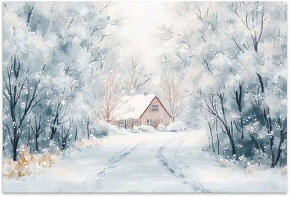 Yesad Winter Wall Art, Winter Forest Canvas Prints Country Wall Art Rustic Wall Décor for Living Room Bedroom Farmhouse Decorations Landscape Pictures Prints Nature Poster (Unframed,30”x20”, Winter)