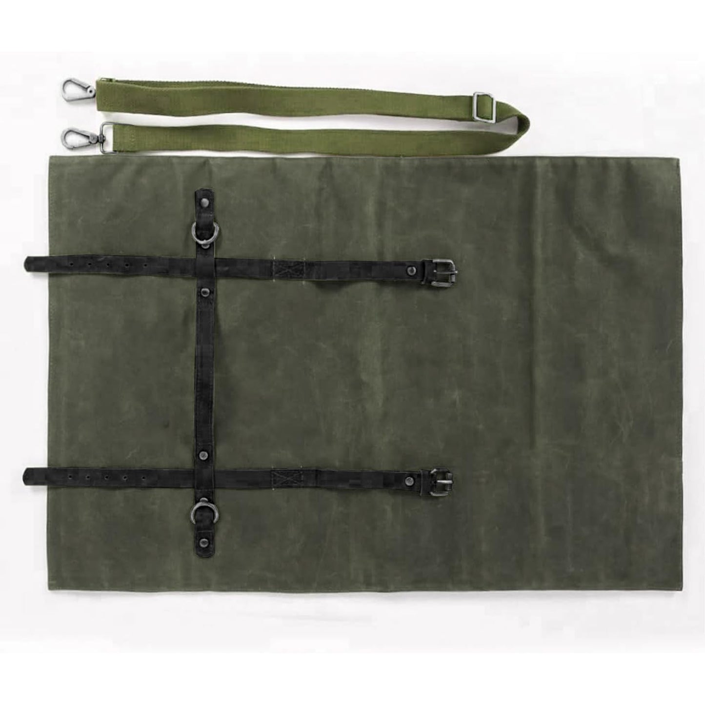 Large Chef’s Knife Roll Bag,Heavy Duty Waxed Canvas Knife Carrier,11 Pockets Kitchen Cooking Tools Storage Case, Easily Carried By Shoulder Strap ForProfessional Chefs,Culinary School Students
