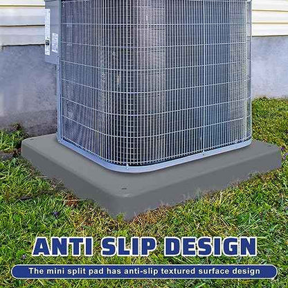 Equipment Pad for Air Conditioner Heat Pump Systems,24 x 24 x 2 inches,Outdoor Plastic Condenser Pad Ground Support Base for Condensing Units