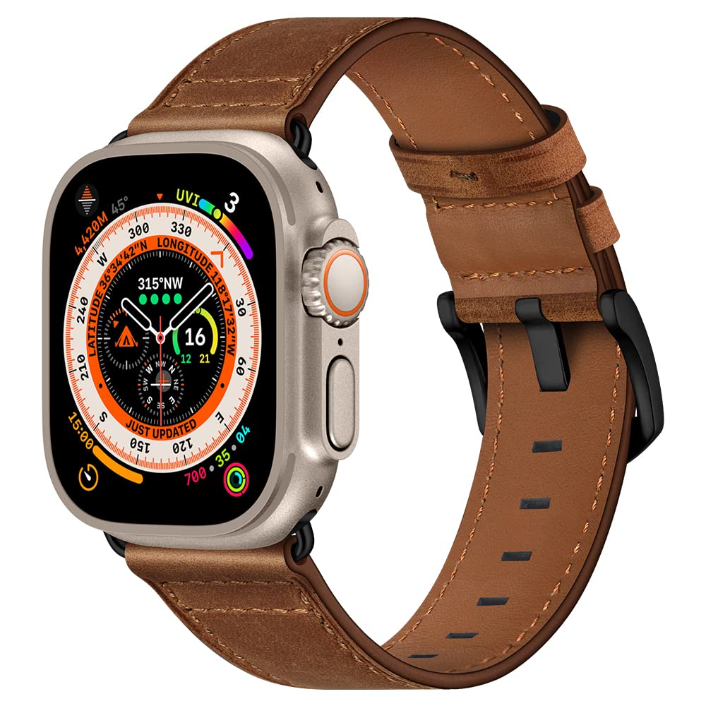 CINORS Extra Large Leather Band Compatible with Apple Watch Series 11 10 46mm Ultra 3 2 1 49mm Vintage Big XL Replacement Strap for iWatch Ultra 9 8 7 45mm Series 6 SE 5 4 3 2 1 42mm 44mm Men, XXL