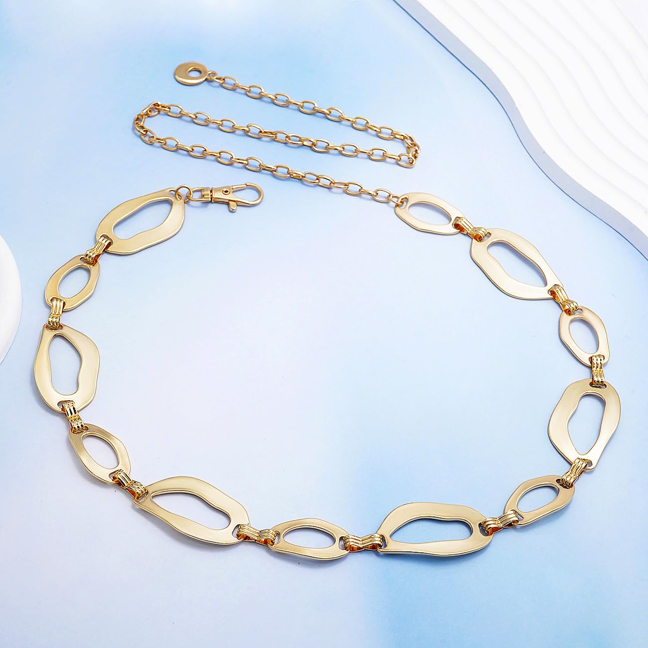 Suyi Waist Chain for Women Ladies Chunky Chain Belt for Dresses 150CM Gold 2