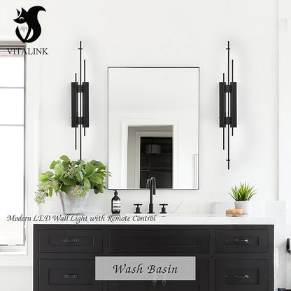 31" Black LED Vanity Light LED Bathroom Wall Light Over Mirror 5CCT(3000K/3800K/4500K/5200K/6000K) Modern Dimmable Bathroom Wall Lamp Picture Lighting