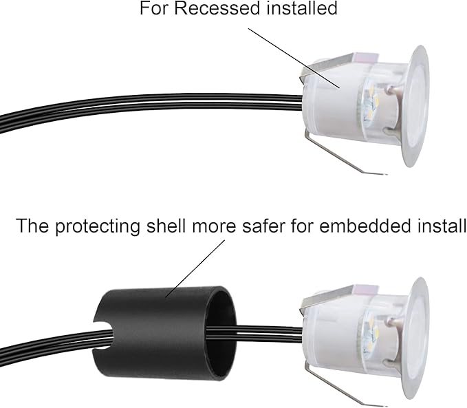 LED Recessed Deck Light Kits with Protecting Shell, LED Outdoor Landscape Lighting IP67 Waterproof, DC 12V Low Voltage for Garden,Yard Steps,Stair,Patio,Floor,Kitchen Decoration (20pcs, RGB)