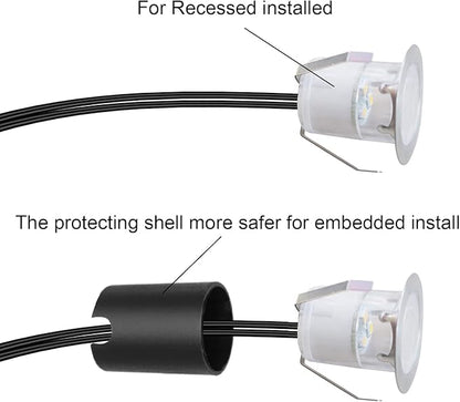 LED Recessed Deck Light Kits with Protecting Shell, LED Outdoor Landscape Lighting IP67 Waterproof, DC 12V Low Voltage for Garden,Yard Steps,Stair,Patio,Floor,Kitchen Decoration (20pcs, RGB)