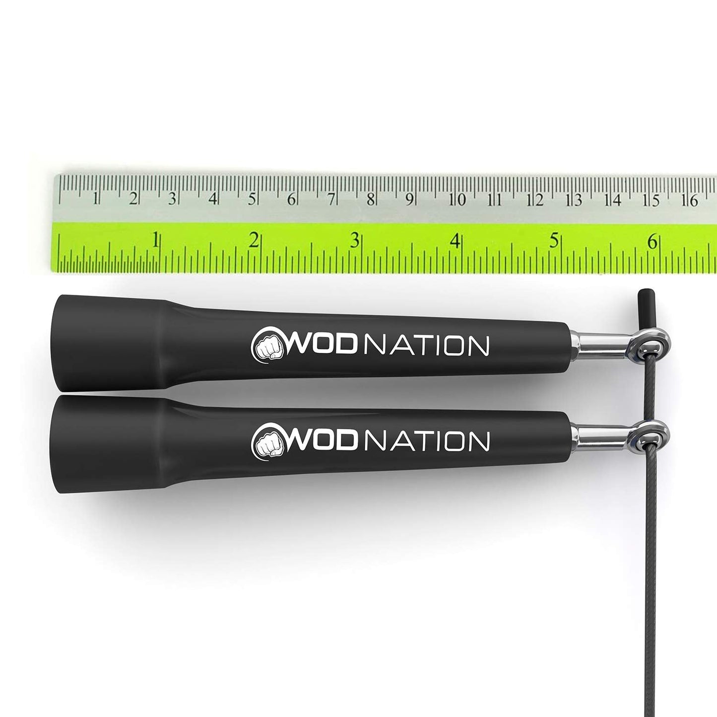 WOD Nation Adjustable Speed Jump Rope for Men & Children - Blazing Fast Fitness Skipping Rope for Boxing, MMA, Endurance, Exercise, and Gym Workout - Black