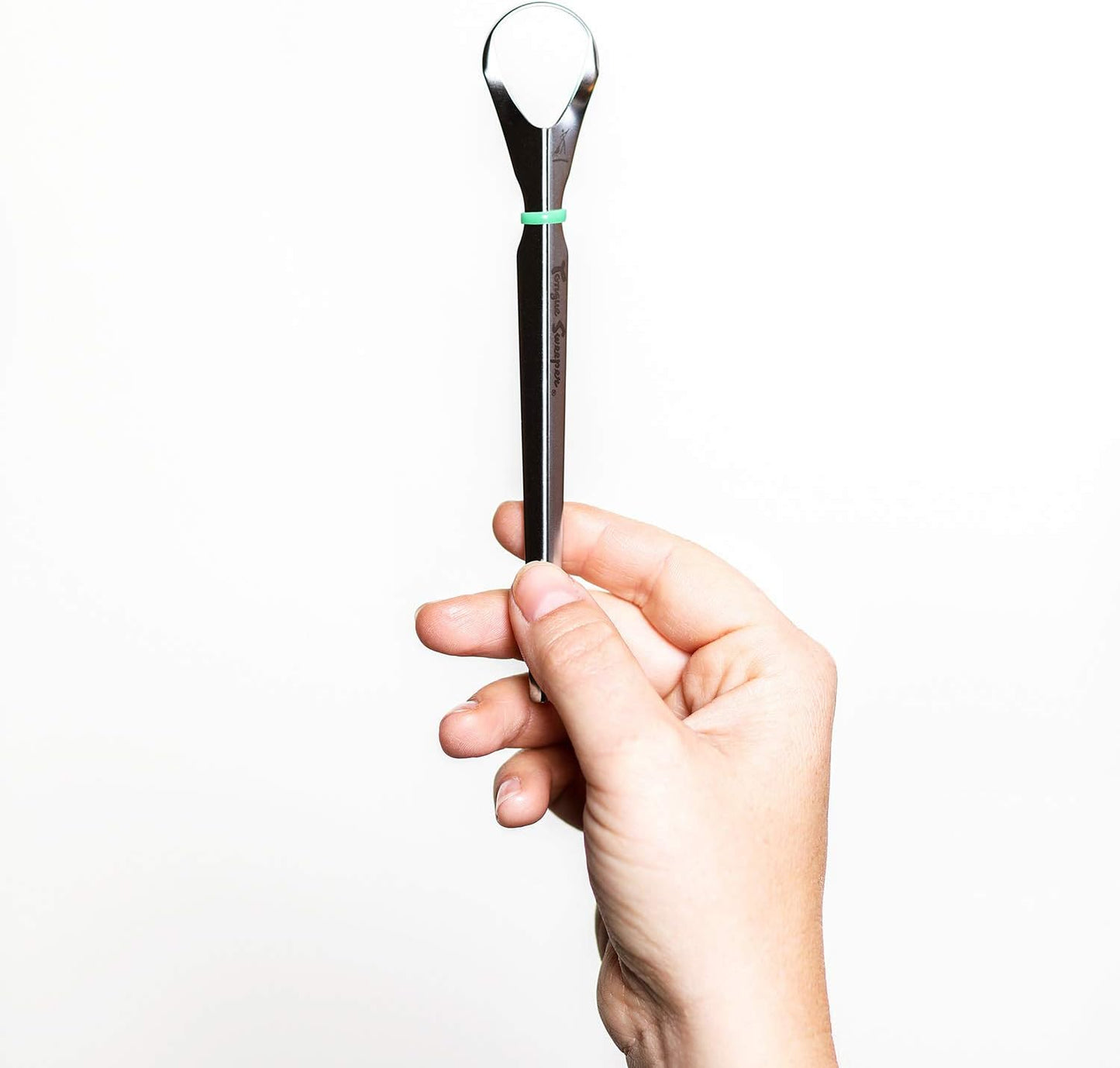 Tongue Sweeper Model P Medical Grade, Dishwasher Safe, Stainless Steel Tongue Cleaner, Reduce Bad Breath and Improve Taste, Preferred by Leading Dental Schools for Oral Hygiene, (1 Count)