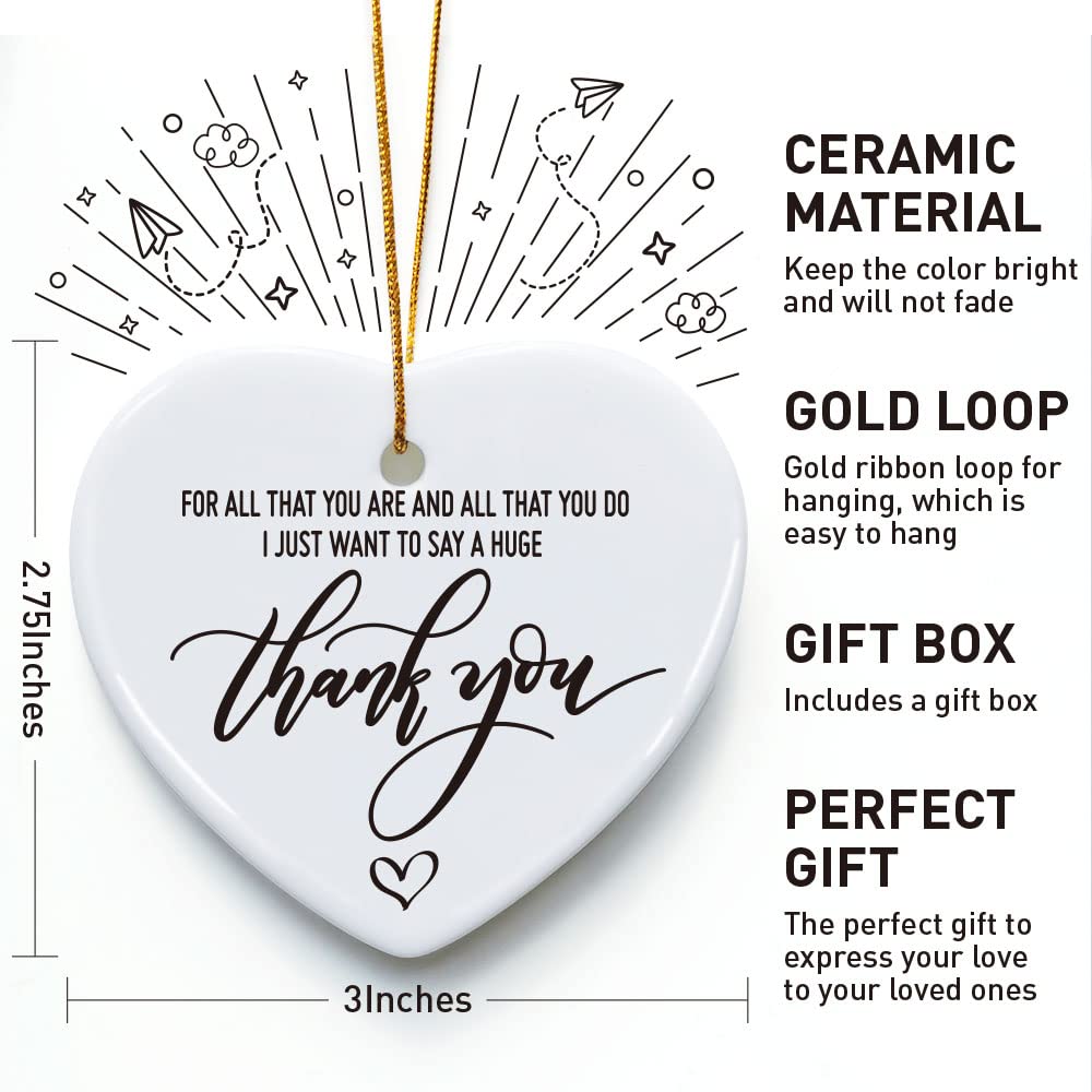 Thank You Gifts, for All That You Do, Ornament Keepsake Sign Heart Plaque Appreciation Gift for Women Men, Birthday for Mom, Couple, Boss, Coworker, Colleague, Leader, Friends, Coach