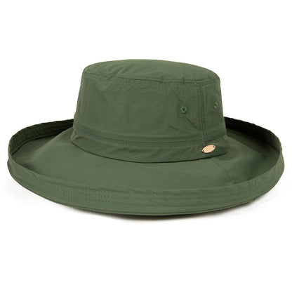 TOP-EX UVCoolix™ Cooling Sun Hat Women Ponytail Hole UPF 50+ Wide Brim Water Resistant Breathable Packable Hiking Beach (US, Alpha, Small, Medium, Green)