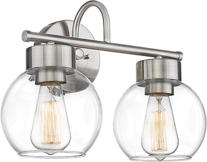 EAPUDUN 2-Light Bathroom Light Fixtures Over Mirror, Brushed Nickel Vanity Lights for Bathroom Modern Wall Sconces Vanity Light Porch Lamp Bathroom Lighting Vanity Lighting Fixtures