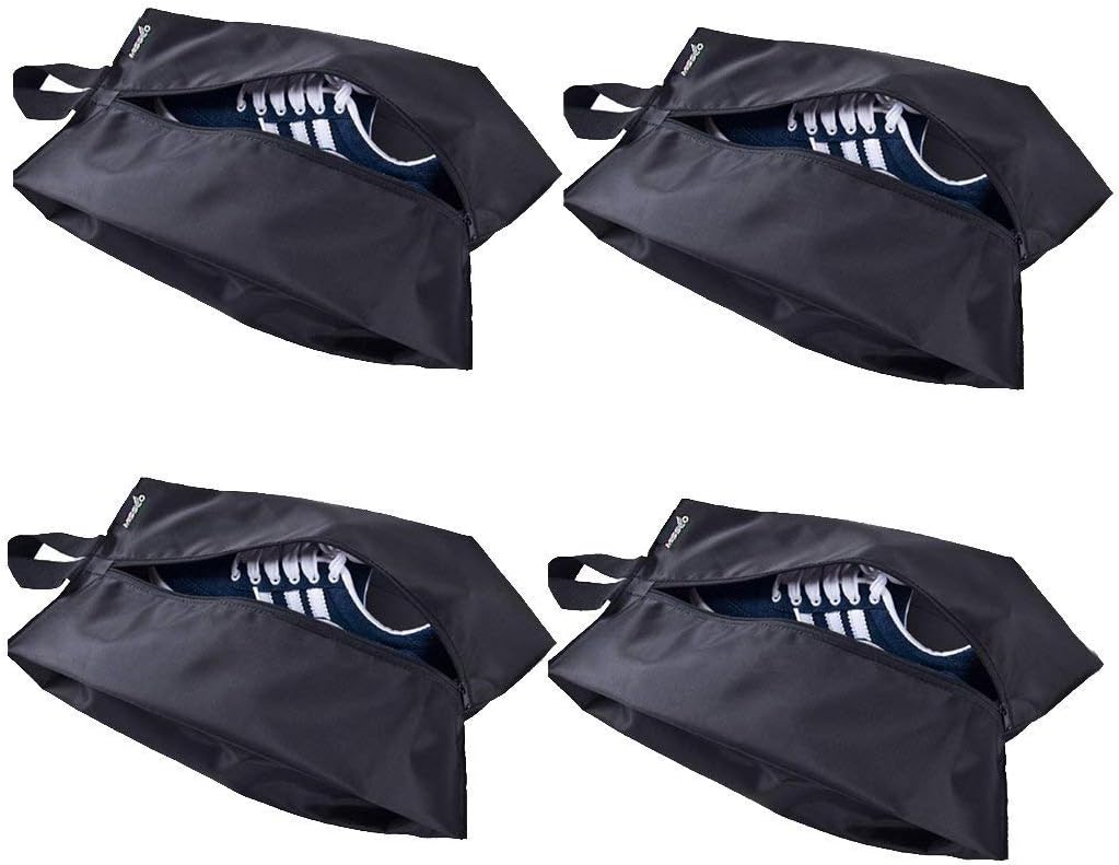 Misslo Portable Nylon Travel Shoe Bags with Zipper Closure Large Shoes Storage Organizers Pouch for Travel Accessories (4 Packs, 15 inch)