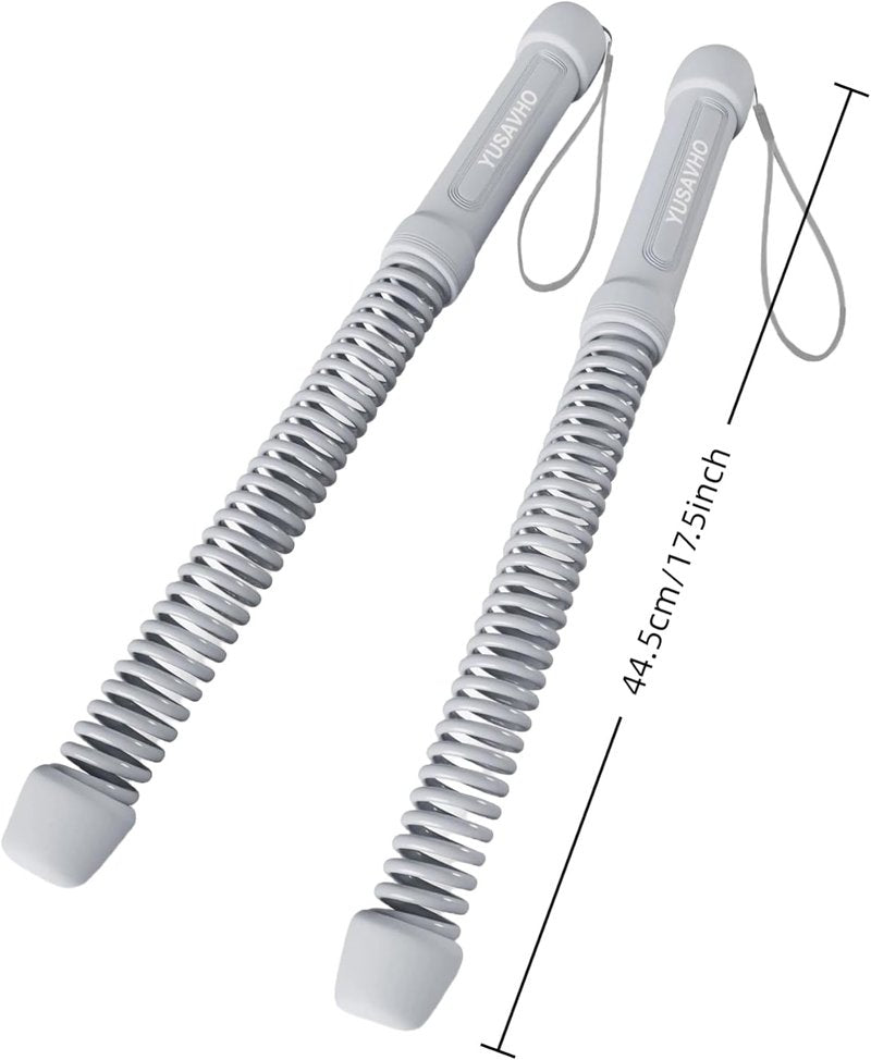 Ropeless Battle Ropes - Portable Cordless Workout Sticks for HIIT | Home Gym Exercise Equipment (Grey)