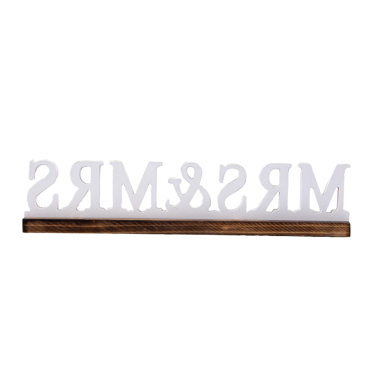 Sintosin Rustic Mrs and Mrs Wedding Decor Sign for Table 16 Inch, Handmade Distressed White Wooden LGBT Signs for Home Decor, Farmhouse Lesbian Wedding Reception Decorations Valentine