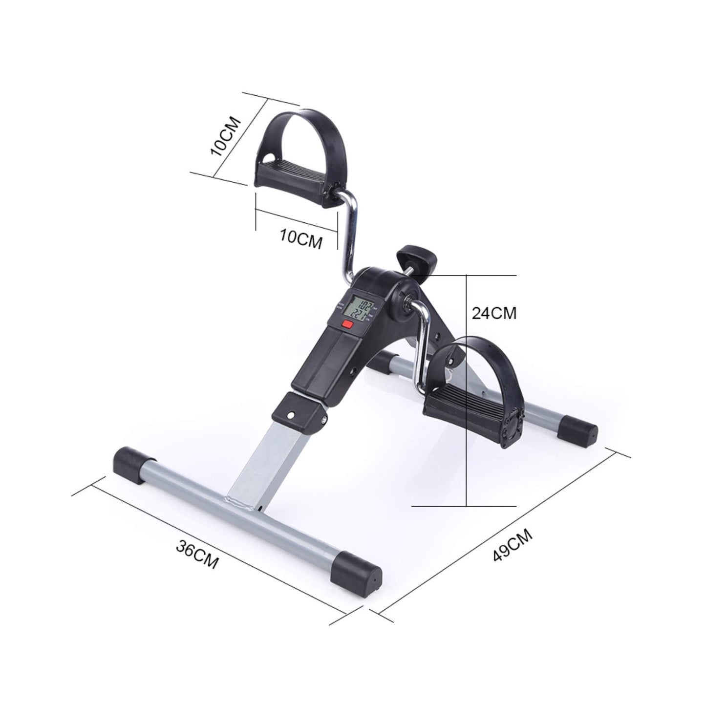 Uten Folding Pedal Exerciser, Mini Exercise Bike, Portable Foot Peddler Desk Bike for Leg and Arm Exercisers, Adjustable Sitting Workout with Electronic Display(Silver)