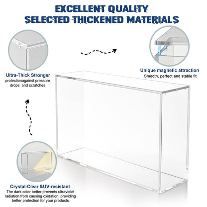 Magnetic Acrylic Display Case for Mega CHARZRD X ex Ultra-Premium Collection UPC and 151 UPC – 8mm/5mm Thick Acrylic with N52 Magnets – Protective Display for Card Collection Boxes