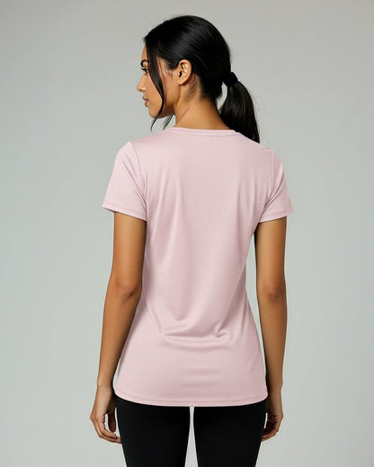 Real Essentials 5 Pack: Women's Dry-Fit Short Sleeve V Neck T Shirt Workout Fitness Yoga Top Tee, Set 14, XS