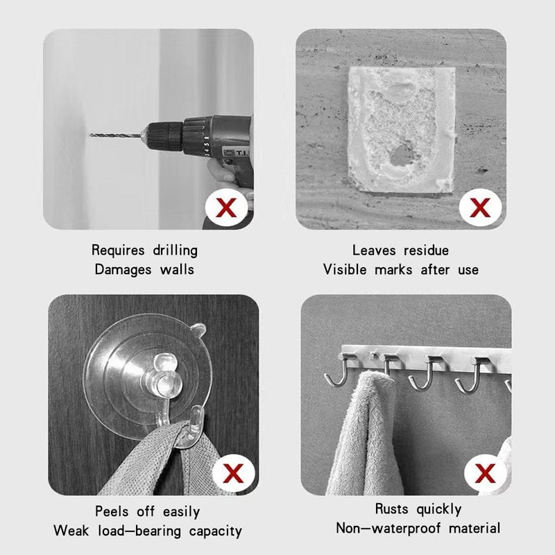 PapaPick Adhesive Wall Hook, Set Heavy-Duty Thickened self-Adhesive Hook，16Pcs，33lb max Loading，Transparent, Waterproof, Bathroom, Outdoor, Kitchen, Doors, Practical Tools.