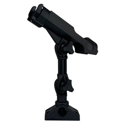 HiUmi 2 Pack Baitcaster/Spinning Rod Holder with Side Deck Mount (Extender Holder + Mount)