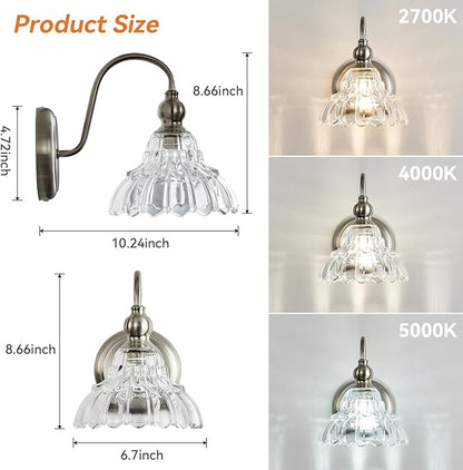Brushed Nickel Wall Sconces Bathroom Wall Light Fixtures Modern Vanity Lights for Bathroom Bedroom