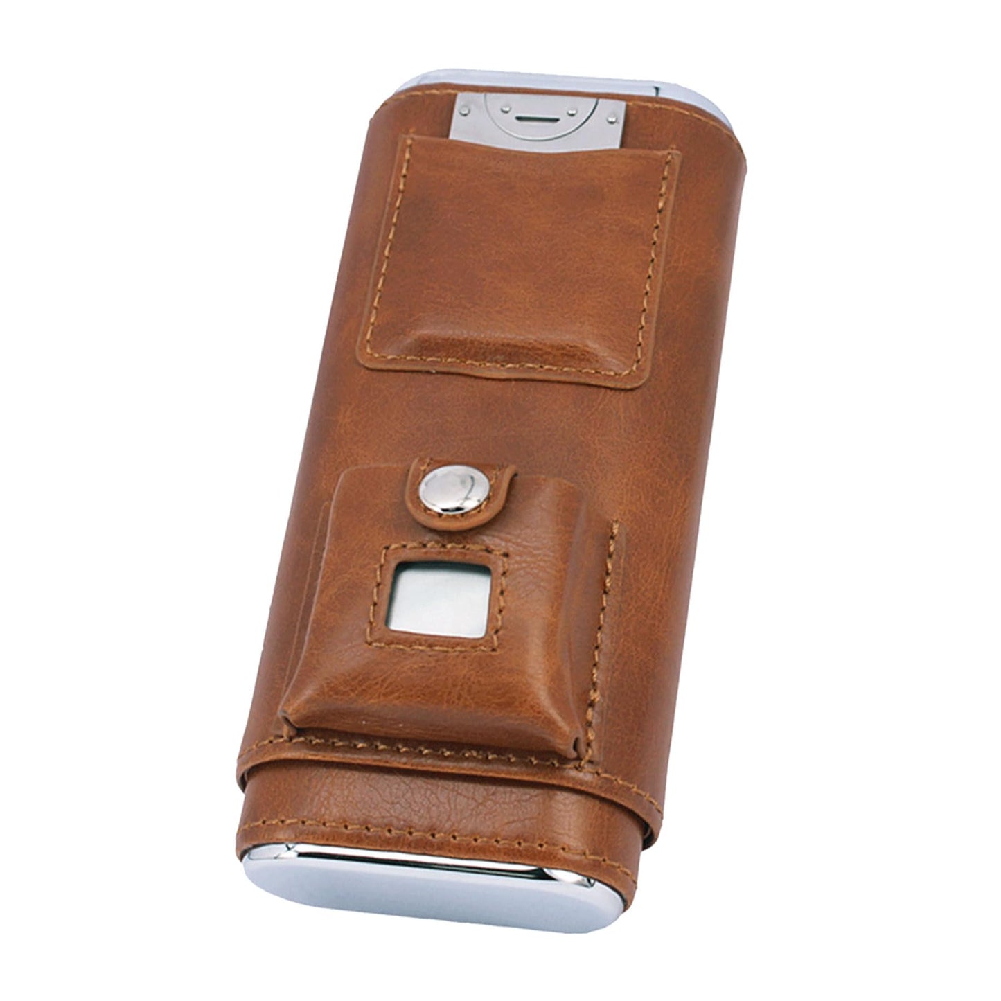 AMANCY Deluxe Portable 3 Holder Cigar Case Set With Lighter and Cutter Great Gift Kit