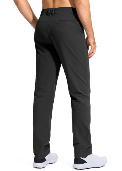 Pudolla Men's Golf Pants Stretch Work Pants for Men Dress Comfy Pants 30 Lightweight Quick Dry Casual Trousers(Black 30Wx30L)