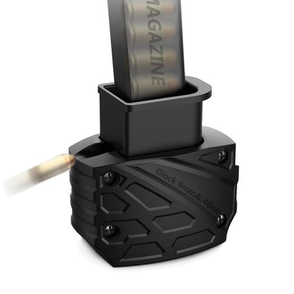 HiSnug Magazine Speed Loader for Glock 9mm/.40sw, ABS Plastic Rapid Loader Fits Glock 17,18,19,22,23,24,26,27,34,35,45 and 47, Syable Fast & Easy Reloading Simplifies Magazine Loading, Black, 1pc