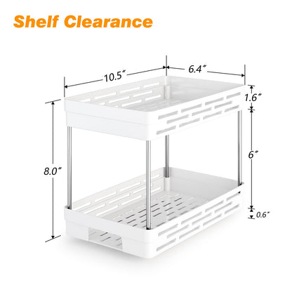 Pull Out Spice Rack Organizer for Cabinet, 3 Packs Slide Out Spice Racks Organizer, Spice Cabinet Organizers, Cabinet Size Need:12'' Highx11'' Deepx5'' Wide,Each Tier Hold 10 Spice Jar - 2 Tier, Black