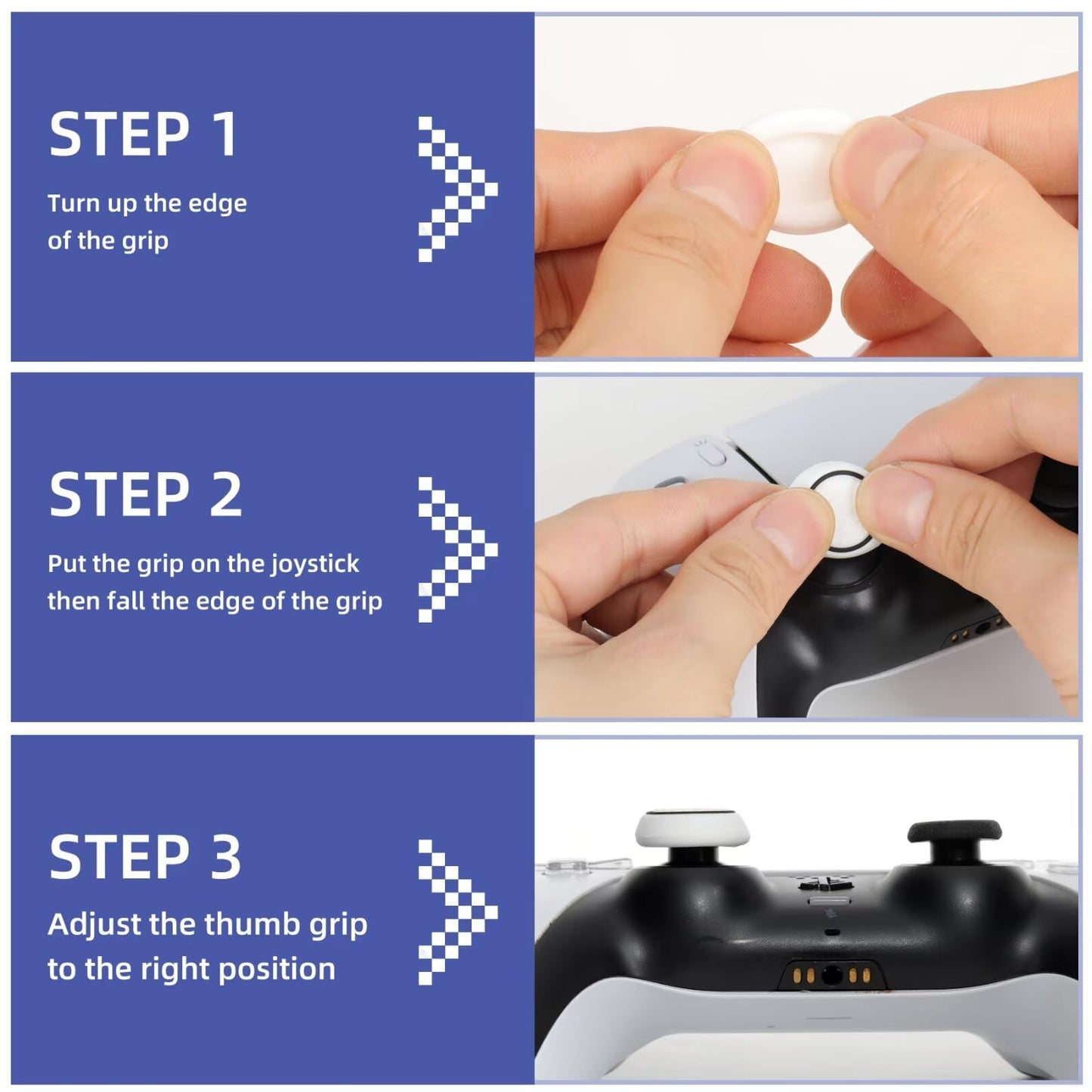 PS5 Controller Accessories PS4 Controller Grips Thumbstick Grips with 2 Pairs 9.9mm High Rise Joystick Grips and 16 Pieces Thumb Caps Compatible with PlayStation 4 and PlayStation 5 Controller-2T-B3