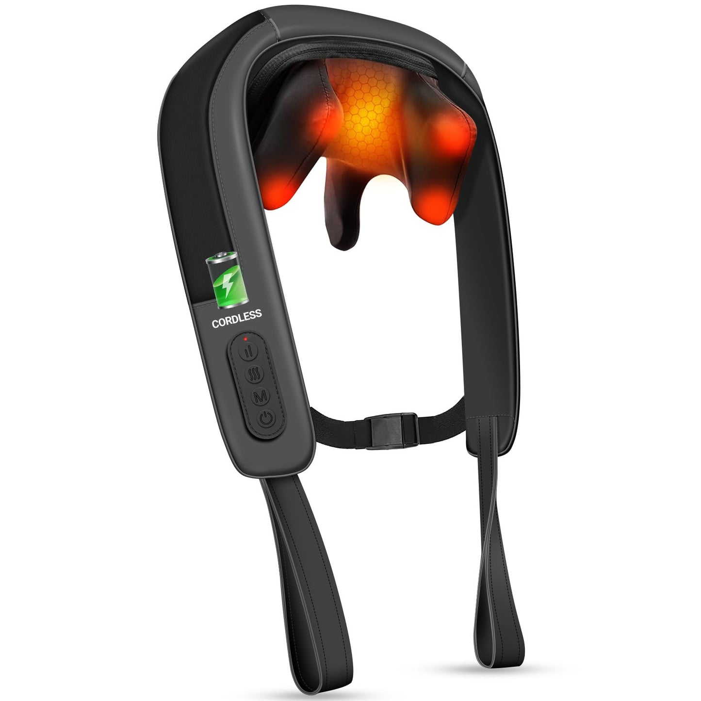 CooCoCo Upgraded Cordless Neck Massager - FSA Eligible, Back Massager for Pain Relief Deep Tissue,Shoulder Massager with Heat,6D Shiatsu Kneading,HSA Electric Rechargeable Massager,Gifts for Men Women