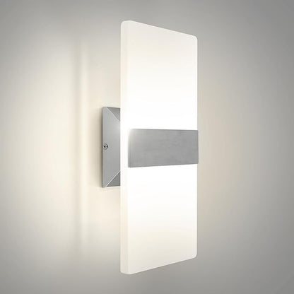 ASD 14 Inch LED Indoor Wall Sconce - Modern Interior 24W 120V 2700K-5000K Adjustable Dimmable Wall Mounted Light Fixtures, Acrylic Glass Wall Lights for Stairway, Hallway - ETL, Brushed Nickel