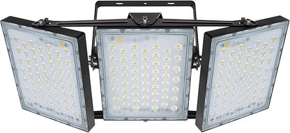 STASUN Flying Series Pro 300W 30000LM Outdoor LED Flood Light, 110V-130V, IP66 Waterproof, 6000K White, 3 Adjustable Heads for Stadium, Arena, Court, Commercial, Backyard, Street, and Parking Lot