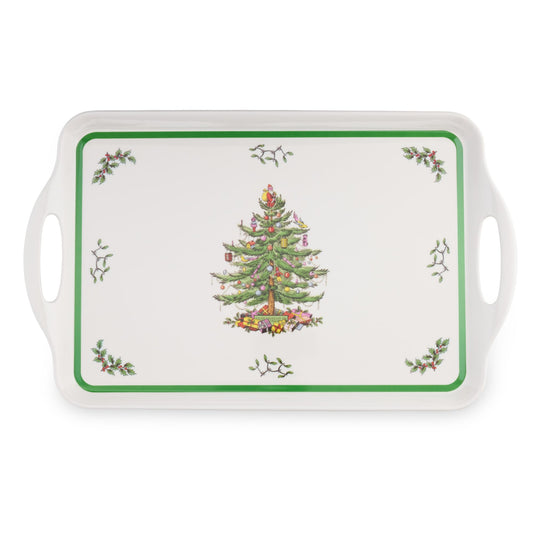 Spode Melamine Serving Tray - (18.9" x 11.6") Rectangular Durable Platter with Exclusive Art Print, Strong & Lightweight Kitchen & Dining Table Accessory for Everyday Meals & Snacks