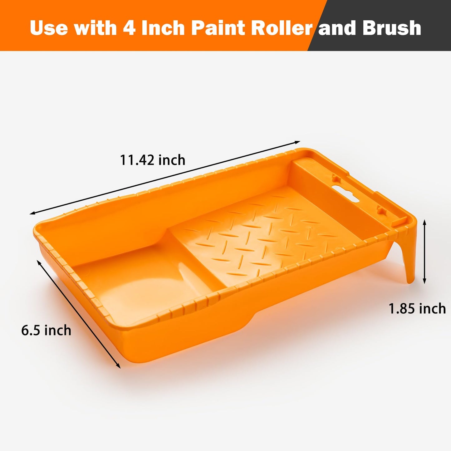 Mister Rui Foam Paint Roller, 4 inch Paint Roller 8 Pack, Small Paint Roller, High Density Foam Paint Roller Tray and Liner Set, Sponge Rollers for Painting and Staining