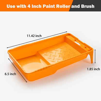 Mister Rui Foam Paint Roller, 4 inch Paint Roller 8 Pack, Small Paint Roller, High Density Foam Paint Roller Tray and Liner Set, Sponge Rollers for Painting and Staining