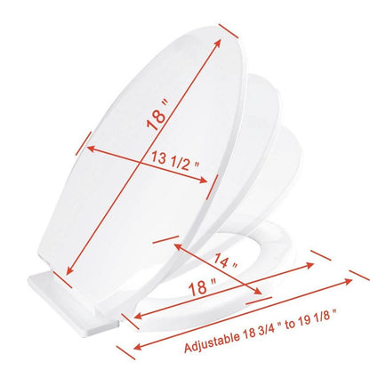 Renovators Supply Manufacturing White Plastic Soft Close Toilet Seat Elongated Slow Close Toilet Seat With Adjustable Mounting Hardware