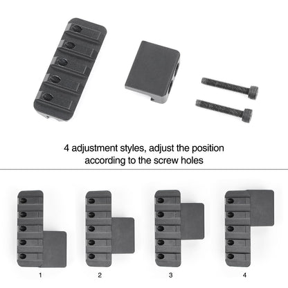 NECARL 45 Degree Offset Picatinny Rail Light Mount for M300 M600 Serises Scout Light Weaponlight, Adjustable Positions Offset Tactical Flashlight Mount, Fit for M1913 20mm Picatinny Rail