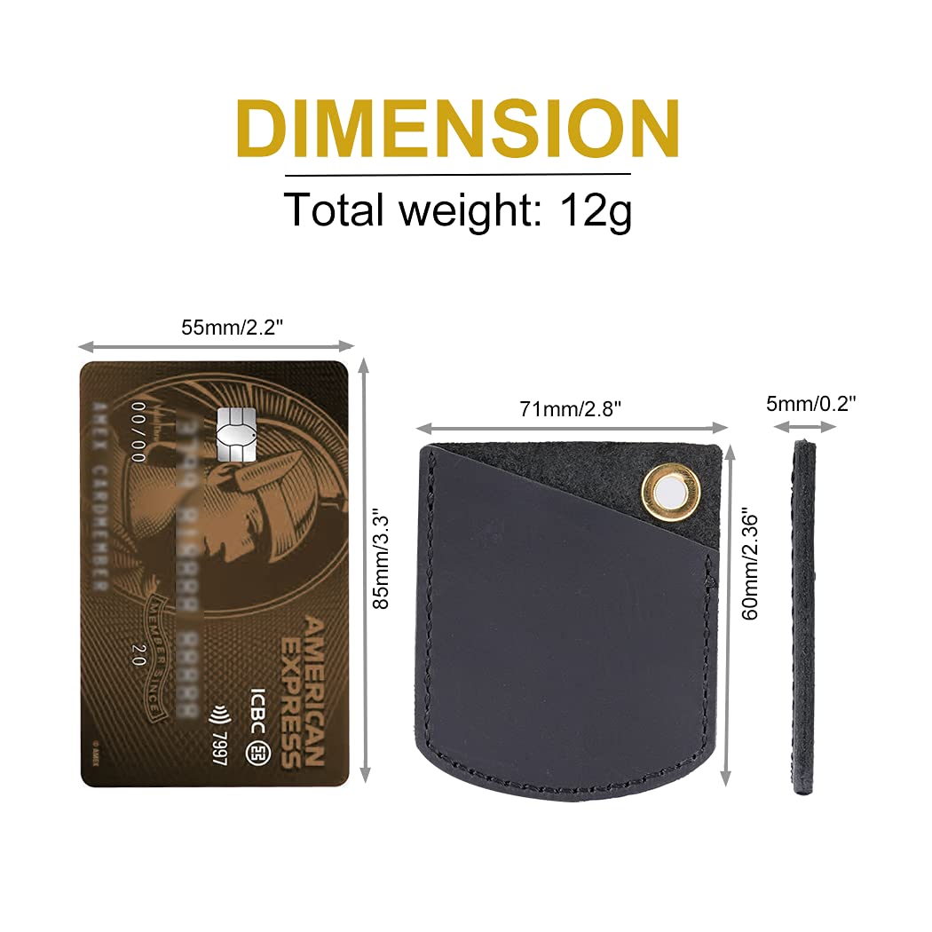 Viperade PJ27 Leather Sheath for EDC Knuckle, Coins, Lighter, Car Key, Carabiner, Mini EDC Gears (Black)