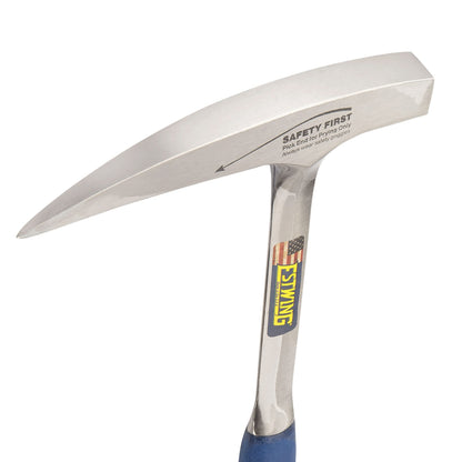 ESTWING Rock Pick - 22 oz USA Made Geology Hammer with Pointed Tip & Shock Reduction Grip - E3-23LP